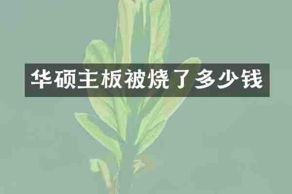 华硕主板被烧了多少钱