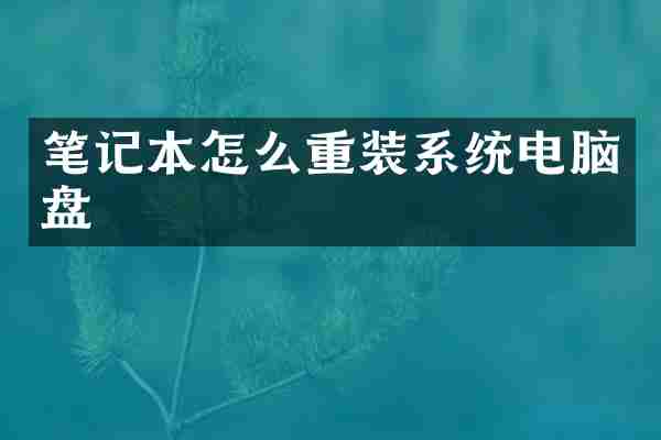 笔记本怎么重装系统电脑盘