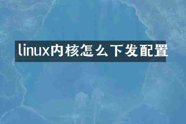 linux内核怎么下发配置