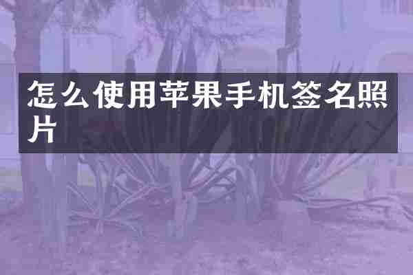 怎么使用苹果手机签名照片