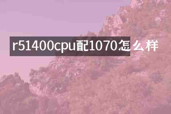 r51400cpu配1070怎么样