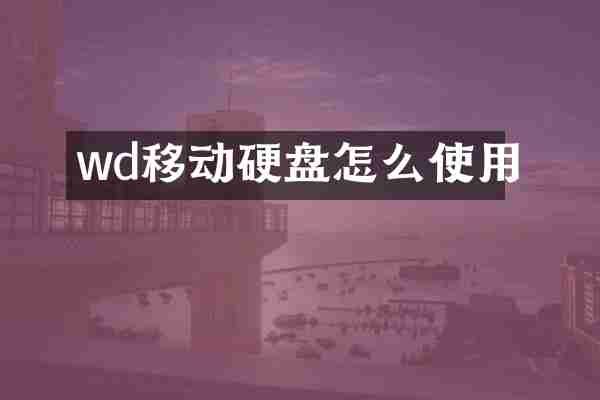 wd移动硬盘怎么使用