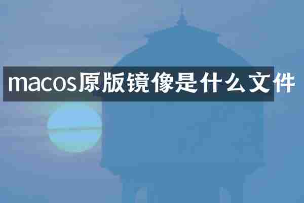 macos原版镜像是什么文件