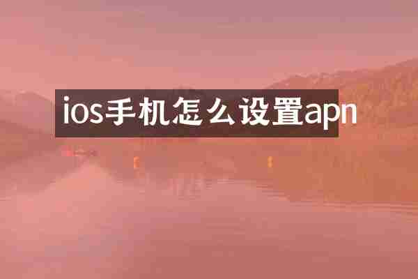 ios手机怎么设置apn