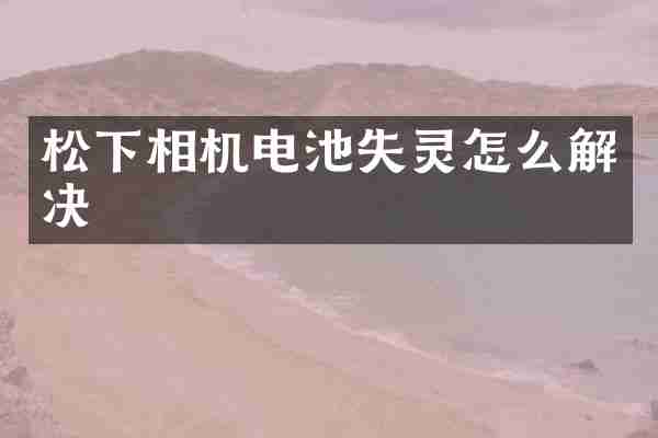 松下相机电池失灵怎么解决