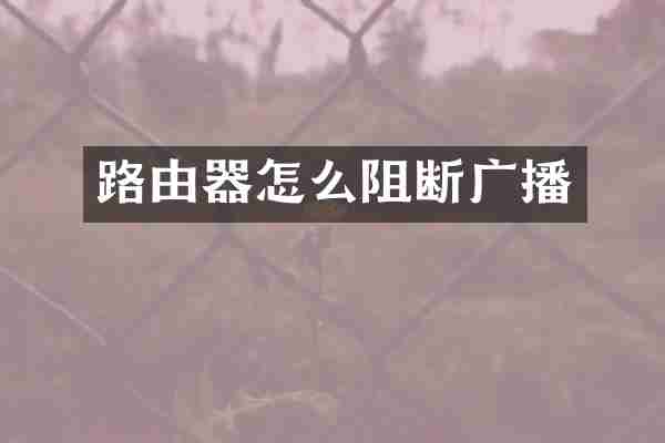 路由器怎么阻断广播
