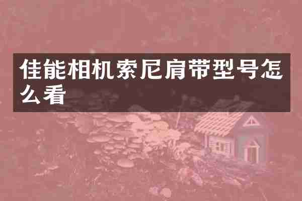 佳能相机索尼肩带型号怎么看