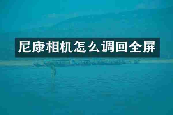 尼康相机怎么调回全屏