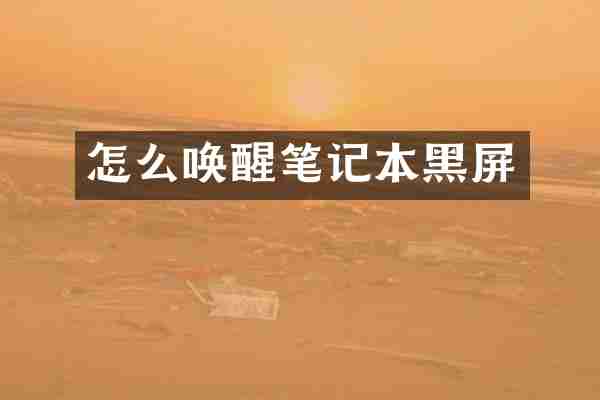 怎么唤醒笔记本黑屏