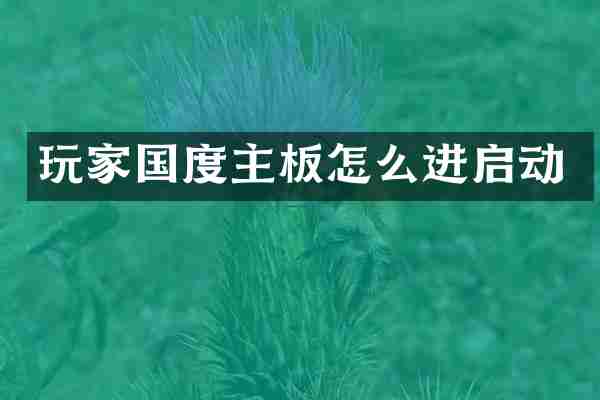 玩家国度主板怎么进启动