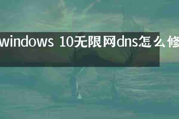 windows 10无限网dns怎么修改