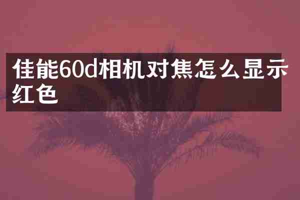 佳能60d相机对焦怎么显示红色