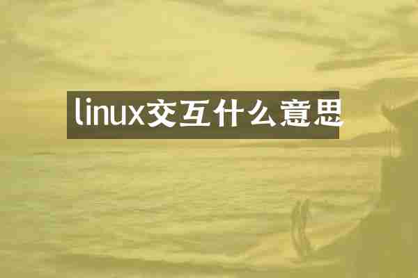 linux交互什么意思