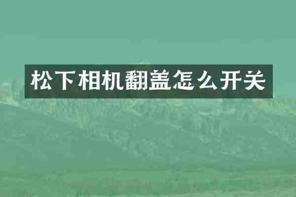 松下相机翻盖怎么开关