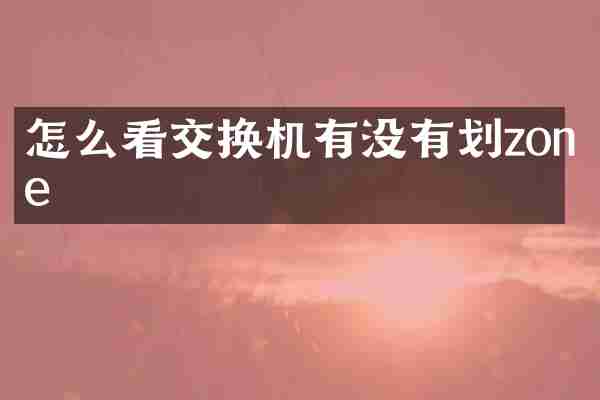 怎么看交换机有没有划zone