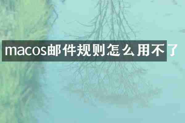macos邮件规则怎么用不了