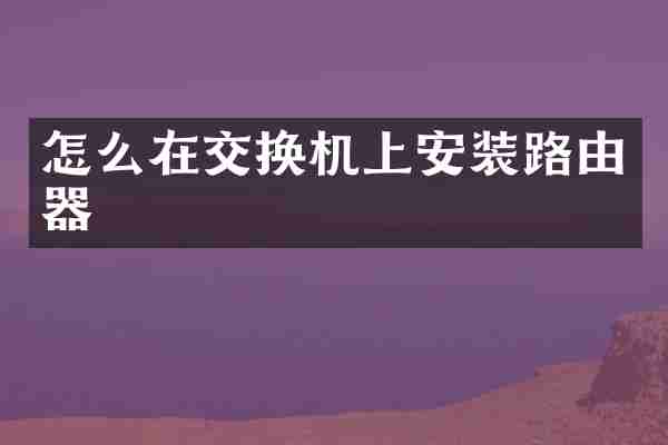 怎么在交换机上安装路由器