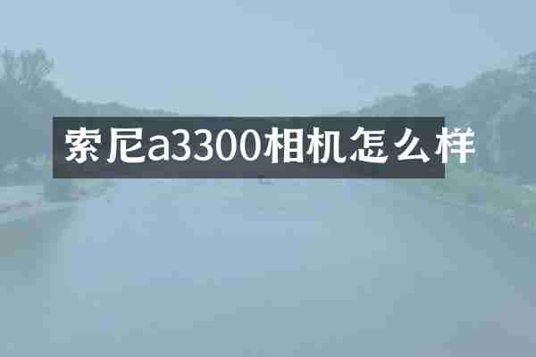 索尼a3300相机怎么样