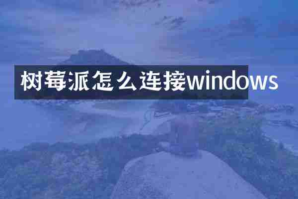 树莓派怎么连接windows