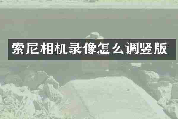 索尼相机录像怎么调竖版