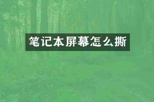 笔记本屏幕怎么撕