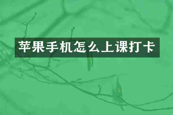 苹果手机怎么上课打卡