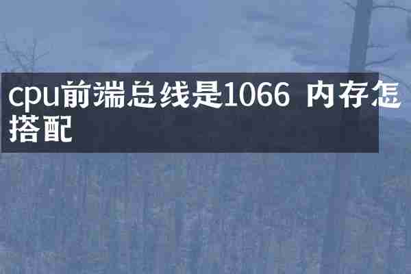 cpu前端总线是1066 内存怎么搭配