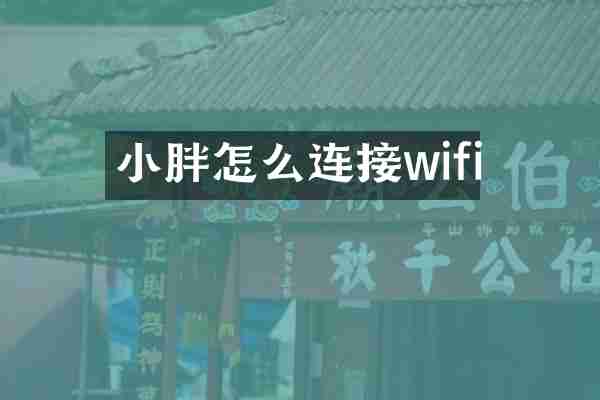 小胖怎么连接wifi