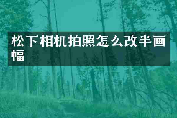 松下相机拍照怎么改半画幅