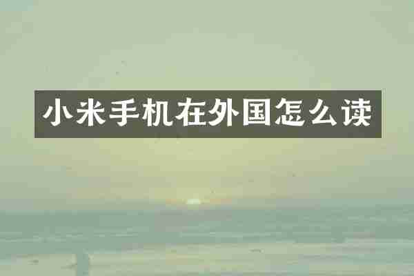 小米手机在外国怎么读