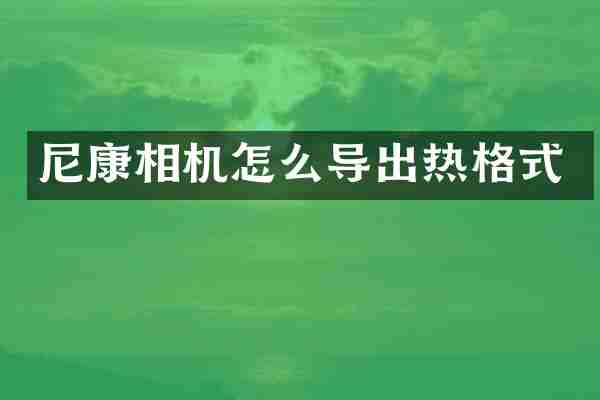 尼康相机怎么导出热格式