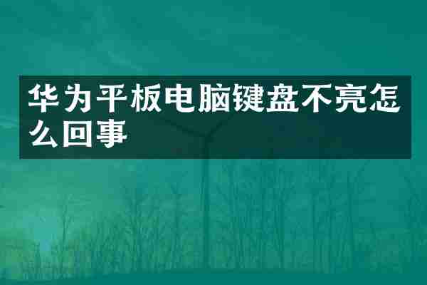 华为平板电脑键盘不亮怎么回事