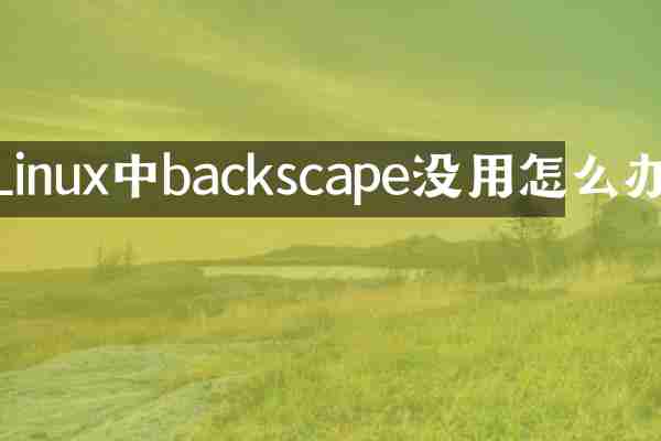 Linux中backscape没用怎么办