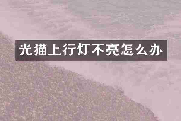 光猫上行灯不亮怎么办