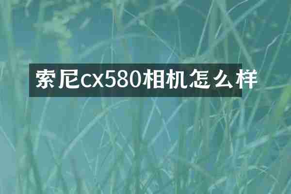 索尼cx580相机怎么样