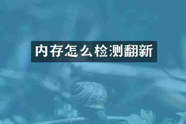 内存怎么检测翻新