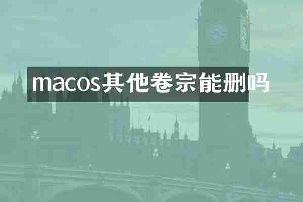 macos其他卷宗能删吗