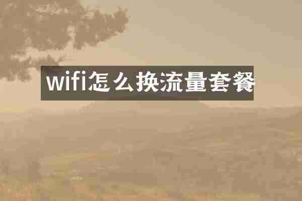 wifi怎么换流量套餐