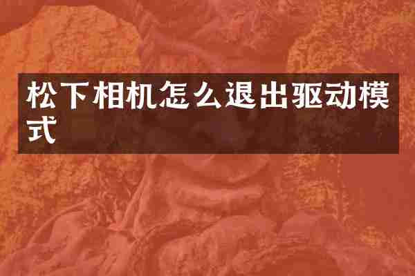 相机怎么退出驱动模式