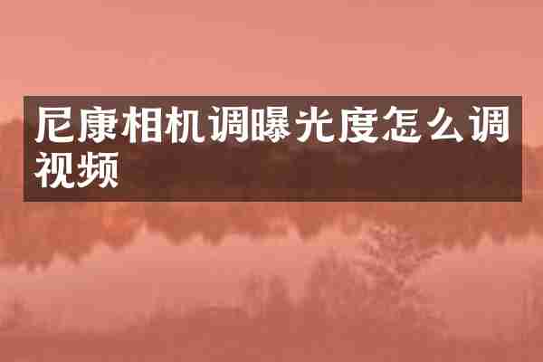 尼康相机调曝光度怎么调视频