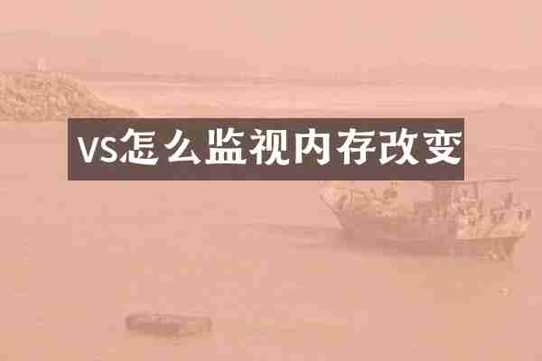 vs怎么监视内存改变