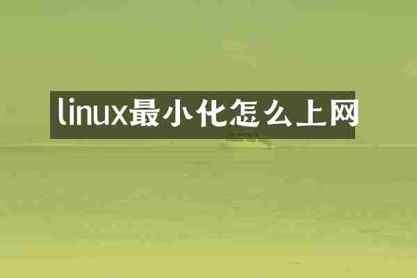 linux最小化怎么上网