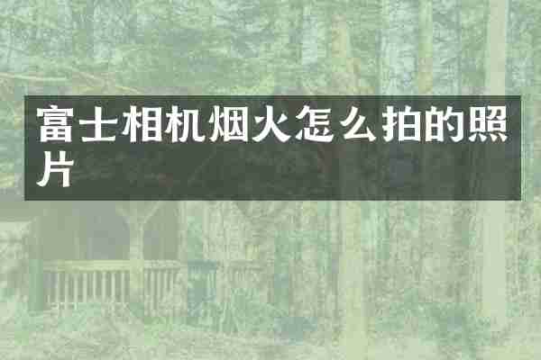 富士相机烟火怎么拍的照片