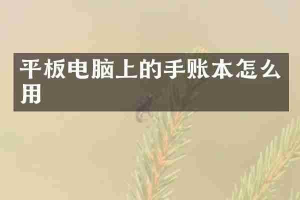 平板电脑上的手账本怎么用