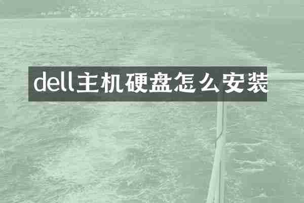 dell主机硬盘怎么安装