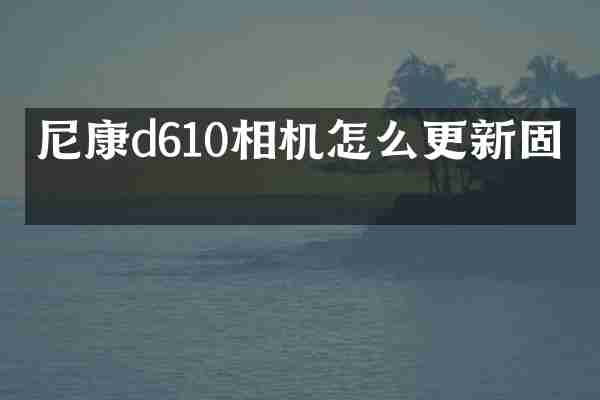 尼康d610相机怎么更新固件