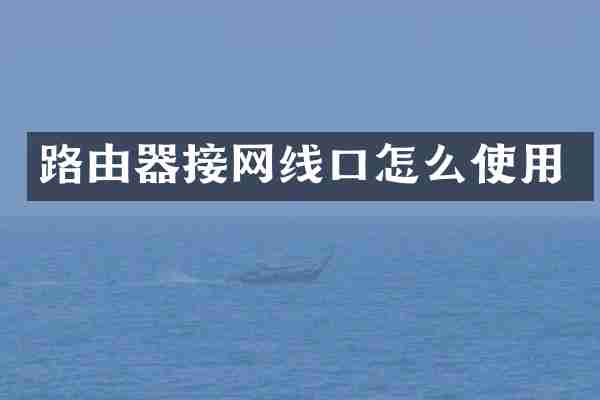 路由器接网线口怎么使用