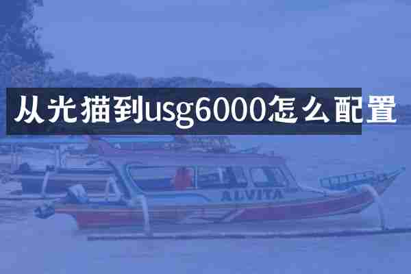 从光猫到usg6000怎么配置