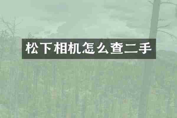 松下相机怎么查二手