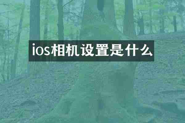 ios相机设置是什么